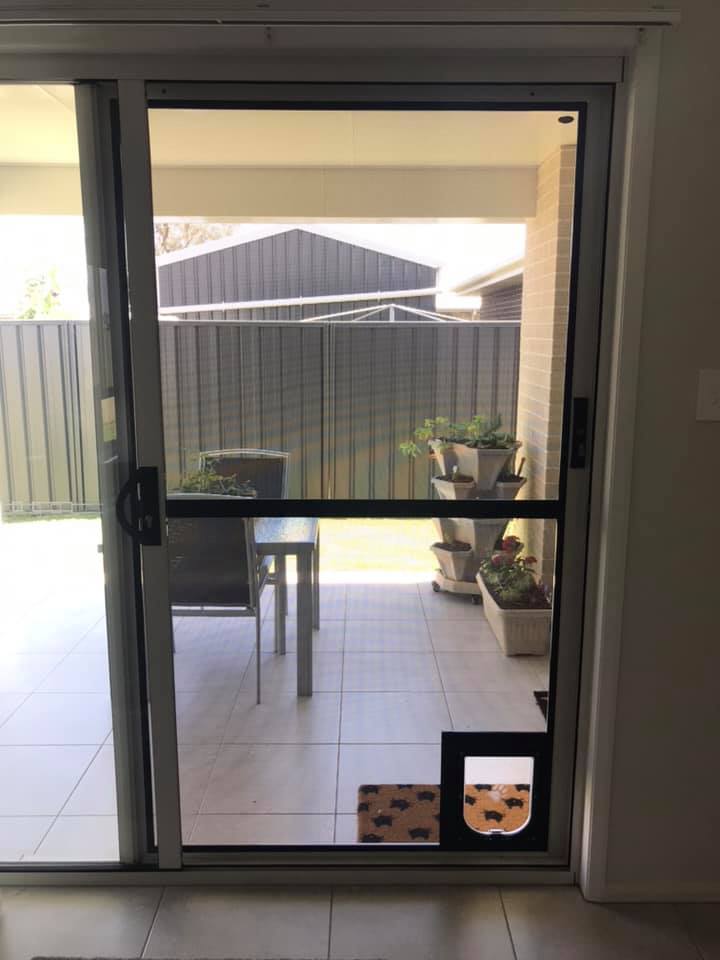 Security Door with pet access — Security in Toowoomba, QLD