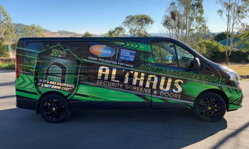 Althaus Security New Sign Written Vehicle